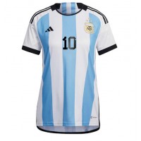 Argentina Lionel Messi #10 Replica Home Shirt Ladies World Cup 2022 Short Sleeve